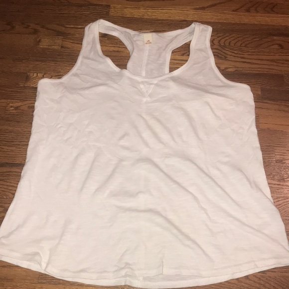 Tops - White Cotton Workout Tank